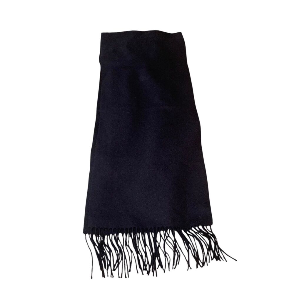 Club Room Mens Preppy Quiet Luxury Outdoors Warm Black Cashmere Scarf 60x12